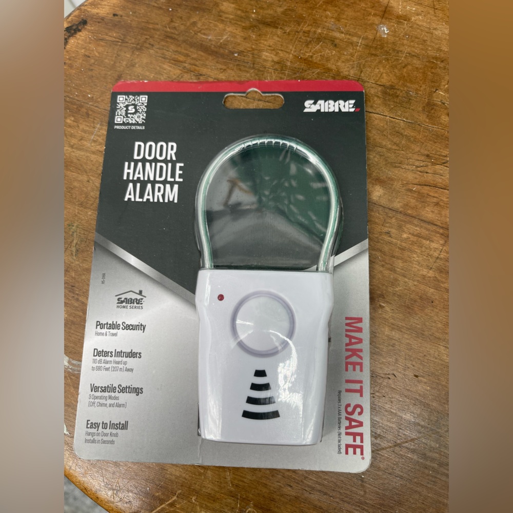 White Door Handle Alarm - Portable Home Security